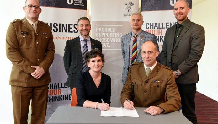 Recognition for Teesside University for supporting veterans
